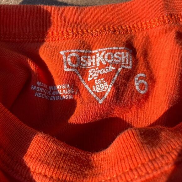 Oshkosh B’Gosh Boyd Orange Motorcycle Short Sleeve Tee Shirt Size 6 - Picture 3 of 8